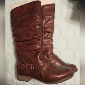 Sky Dark Brown Heeled Boots